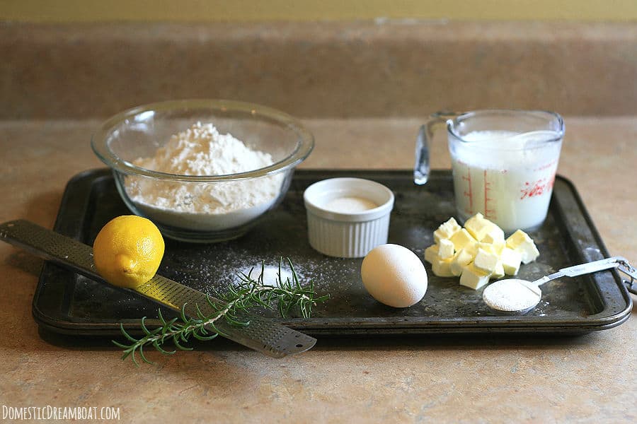 Lemon rosemary scone ingredients