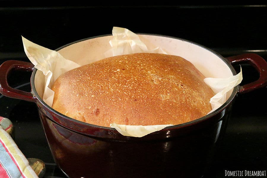 Baked sourdough in pot
