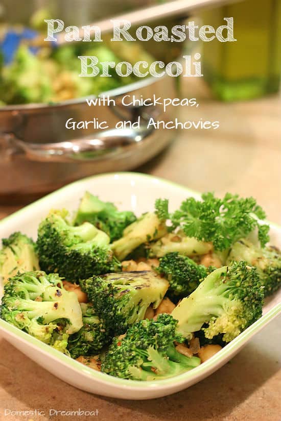 Pan Roasted Broccoli with text