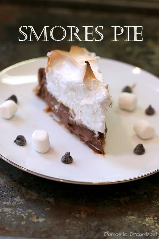 Smores Pie slice with text