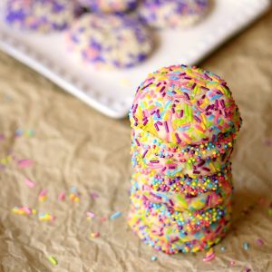 Sprinkle Covered Sugar Cookies featured