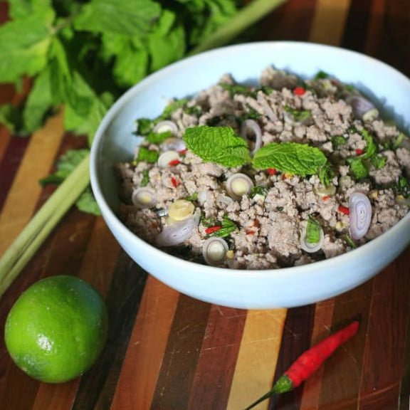 Laotian spicy minced turkey cropped