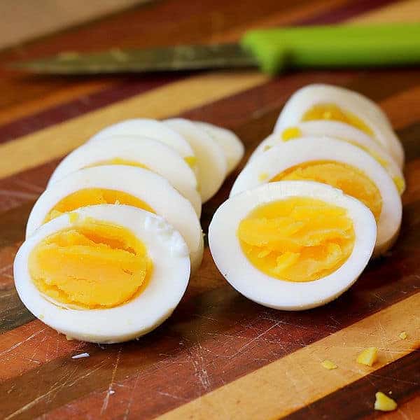 Sliced boiled eggs cropped