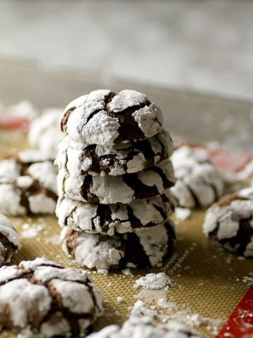 Stack of Chocolate Crinkle Cookies
