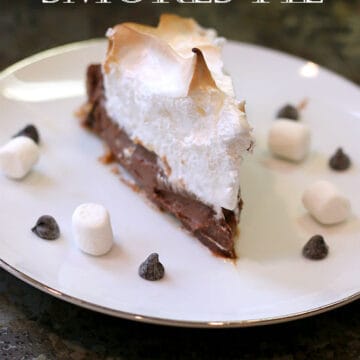 Smores Pie slice with text
