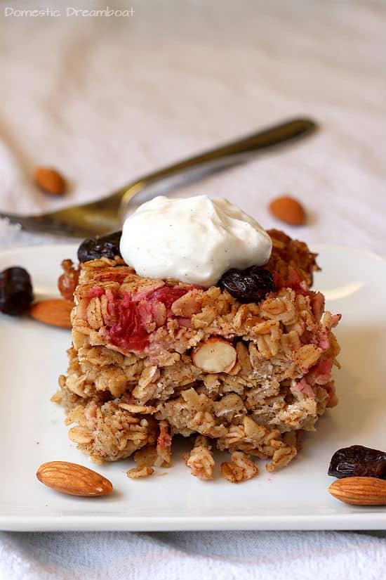 Baked oatmeal on plate