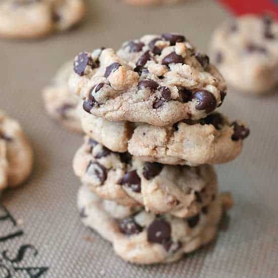 Thick and chewy chocolate chip cookeis cropped