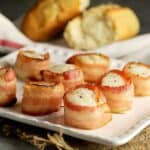 Bacon Wrapped Scallops on a plate
