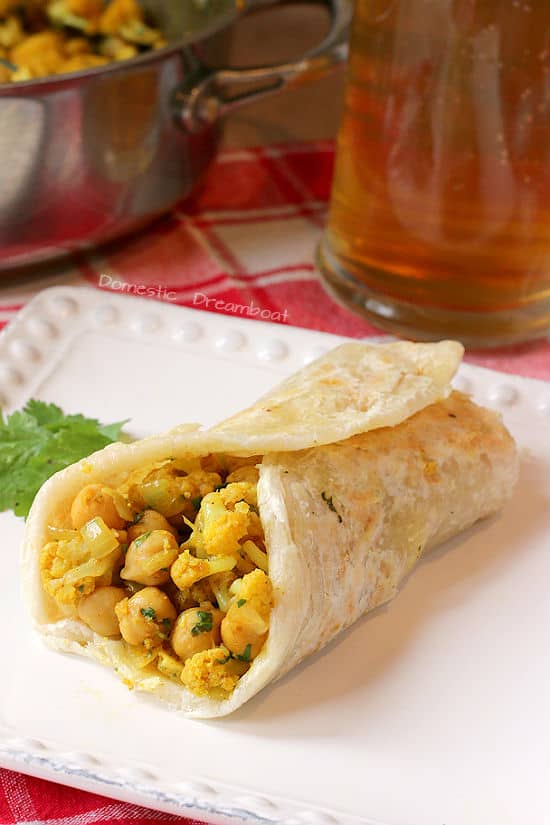 Curried Chickpea and Cauliflower Wraps