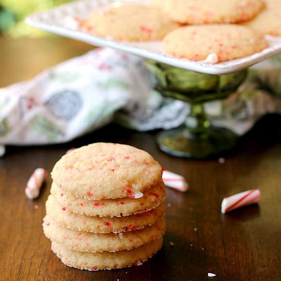 Candy Cane Sugar Cookies Stack cropped