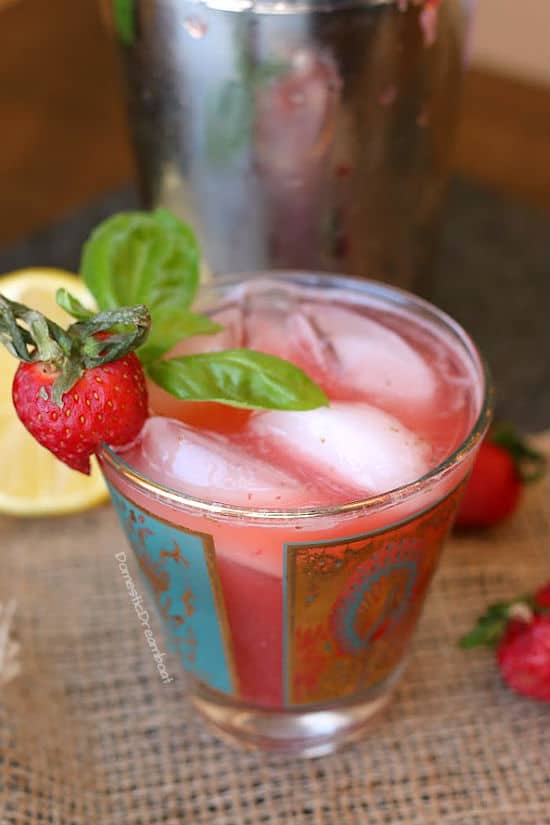 Strawberry Basil Lemonade 45 degree