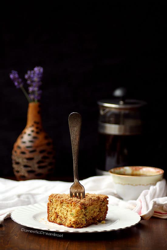 Cinnamon Sugar Zucchini Coffee Cake Domestic Dreamboat