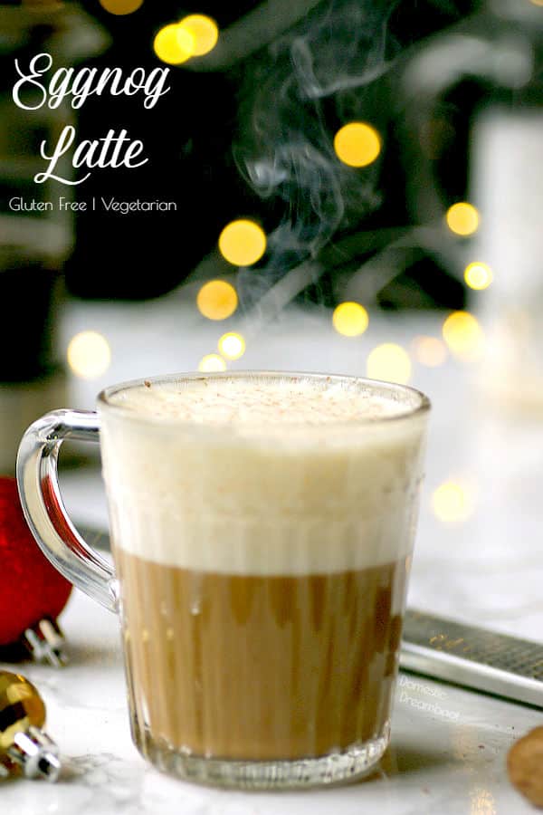 Eggnog latte with steam Pinterest
