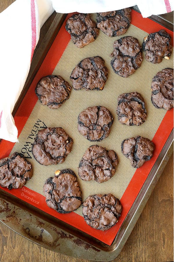 Flourless Triple Chocolate Cookies - Domestic Dreamboat #glutenfree #chocolate #cookies