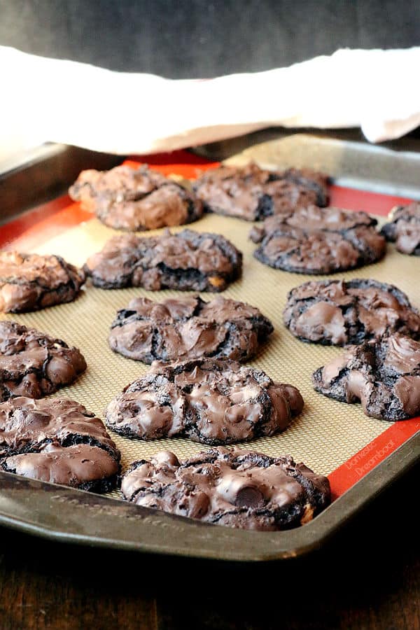 Flourless Triple Chocolate Cookies - Domestic Dreamboat #glutenfree #chocolate #cookies