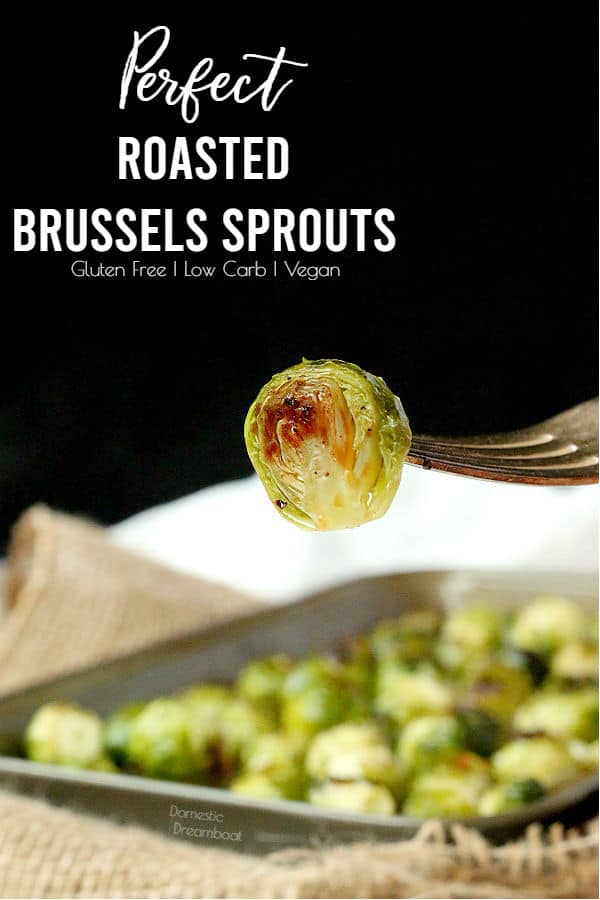 Roasted Brussels Sprout on fork Pinterest
