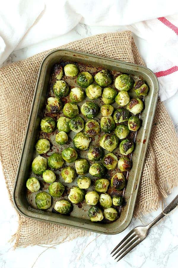 Roasted Brussels Sprouts overhead