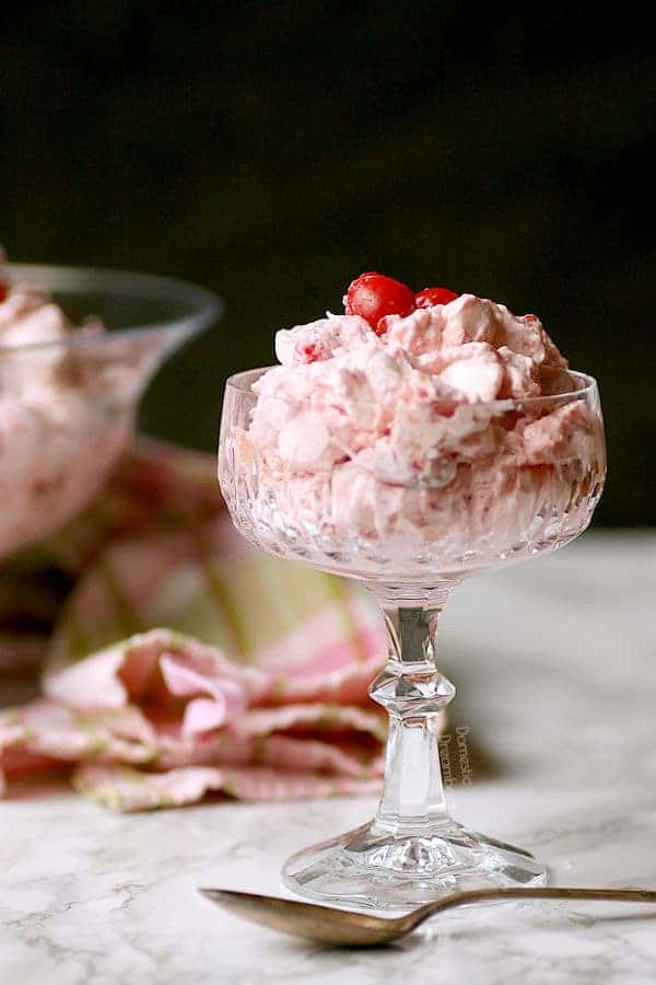 Tropical Cherry Ambrosia in a crystal glass