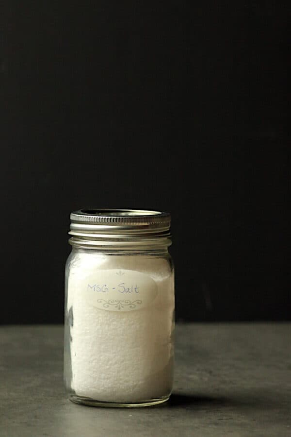 A jar of MSG salt mixture