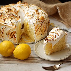 Lemon Meringue Chiffon Cake Cut cropped