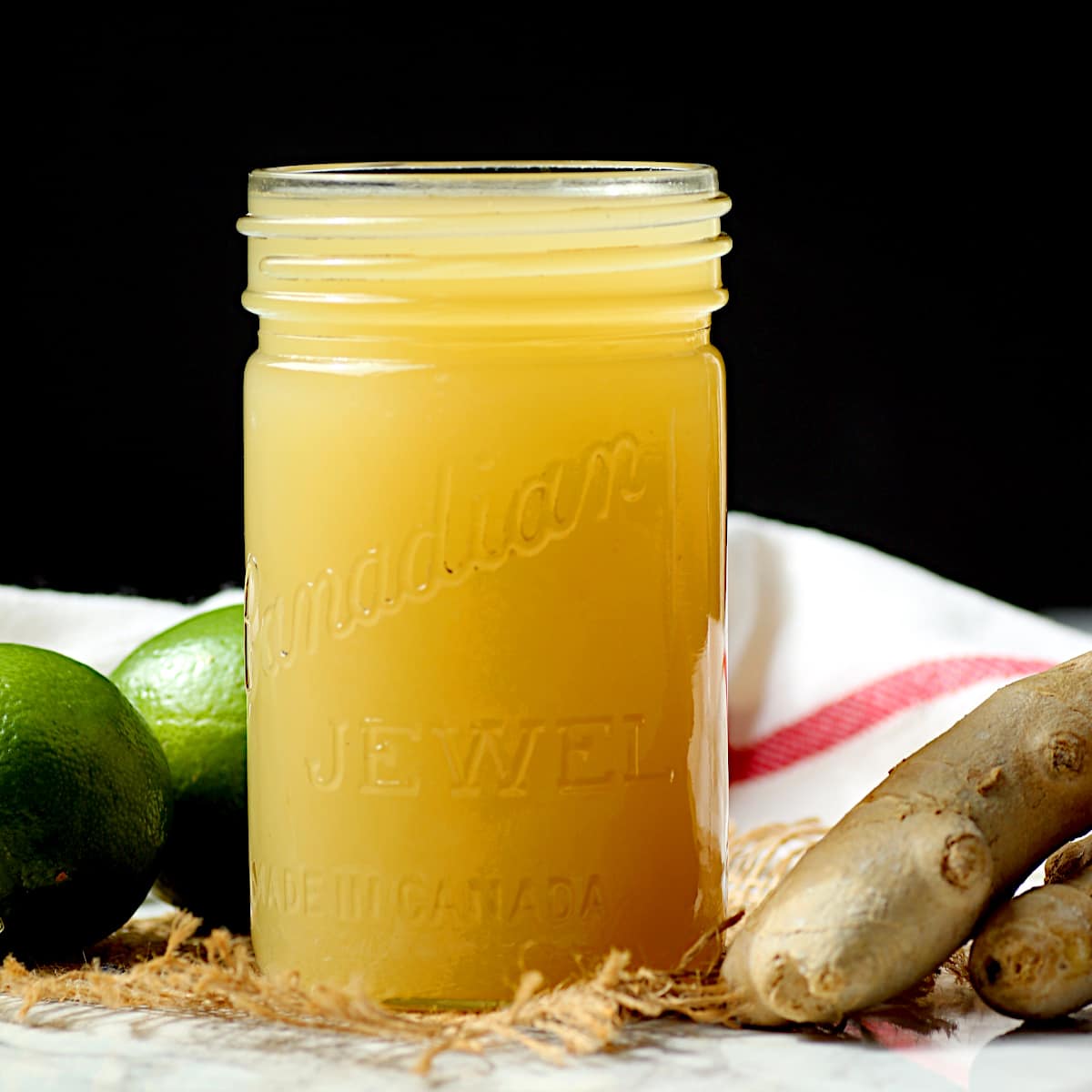 Ginger Lime Syrup in jar cropped 1