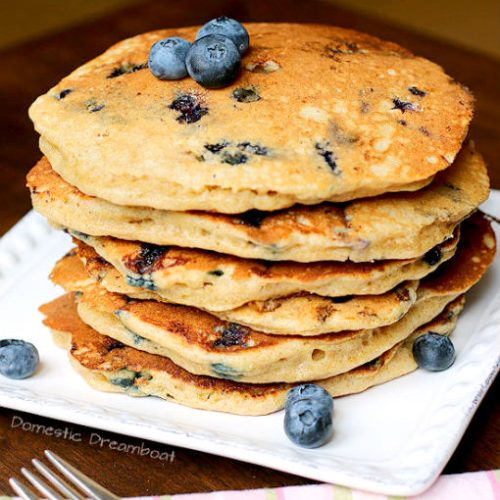 Blueberry Sourdough Pancakes cropped