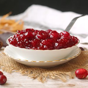 Easy Homemade Cranberry Sauce in a white bowl.