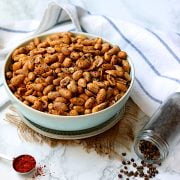 Spicy Sichuan Roasted Peanuts in a bowl.