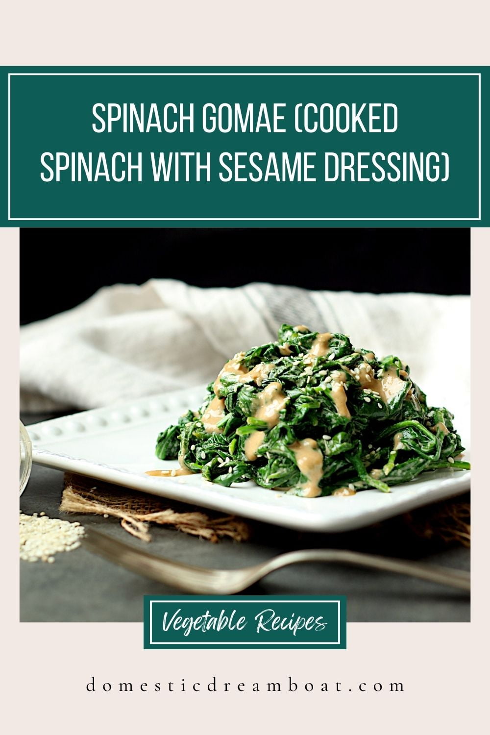 Spinach Gomae Cooked Spinach with Sesame Dressing 1