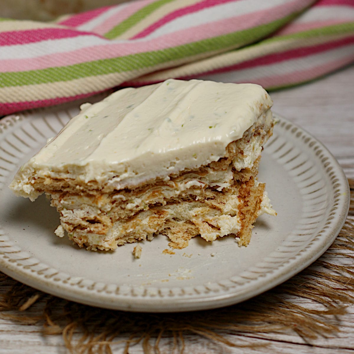 Easy 4 Ingredient Key Lime Icebox Cake Key Lime Icebox Cake cut web cropped