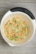 Korean Vegetable Pancake batter in a mixing bowl.