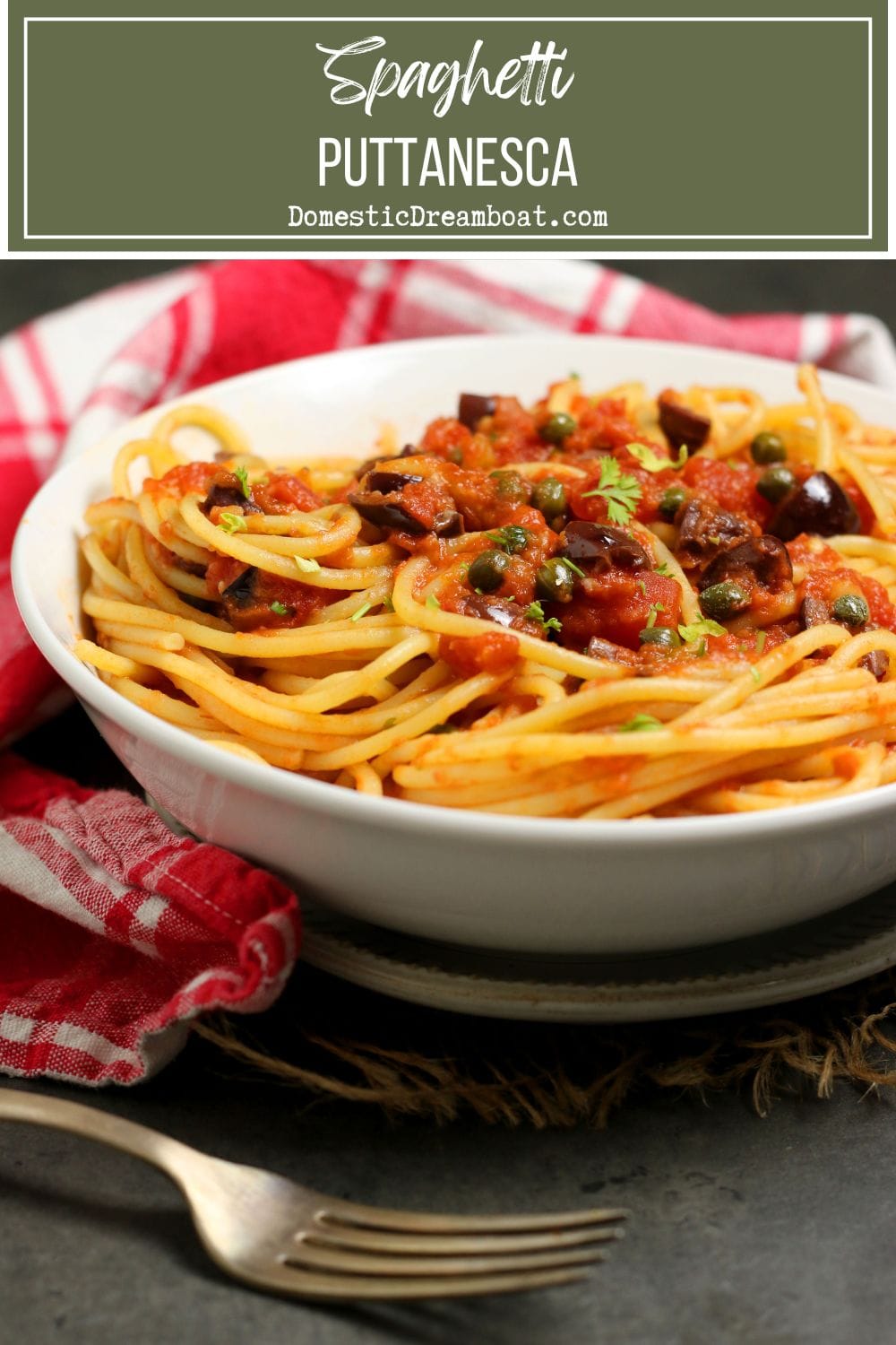 Spaghetti Puttanesca - Tomato Sauce with Olives, Capers, and Anchovies Spaghetti Puttanesca