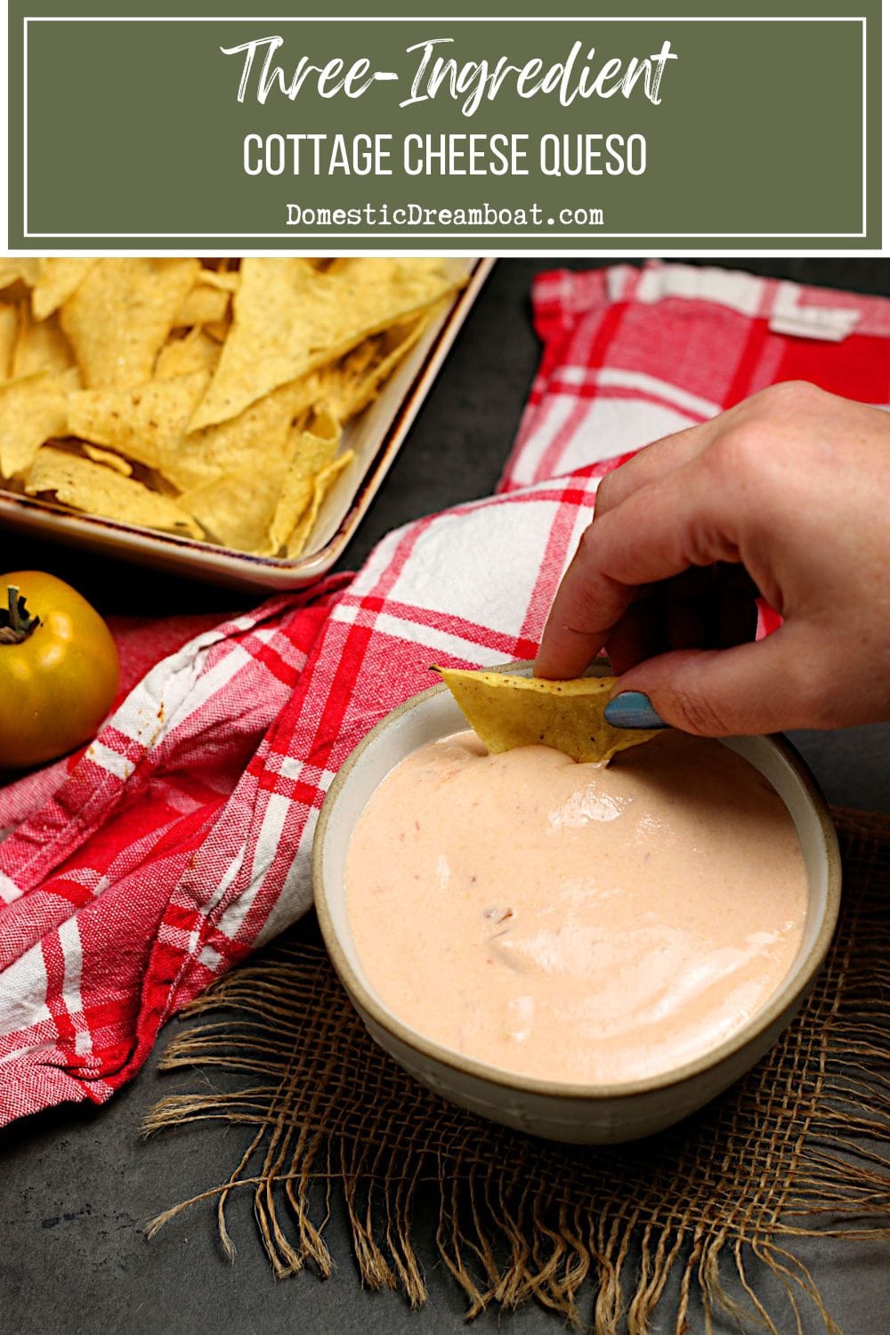 Three Ingredient Cottage Cheese Queso