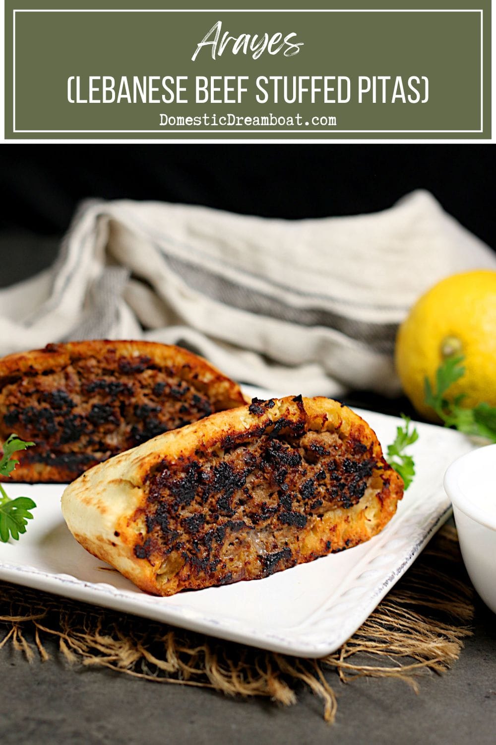Arayes Lebanese Beef Stuffed Pitas