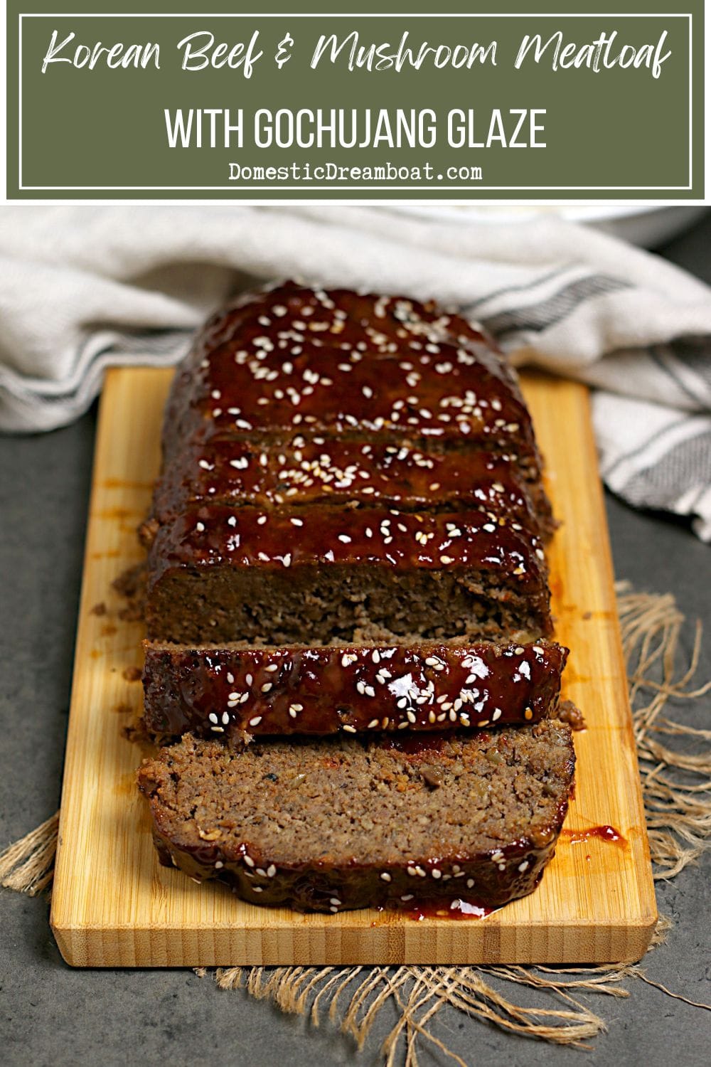 Korean Beef and Mushroom Meatloaf with Gochujang Glaze