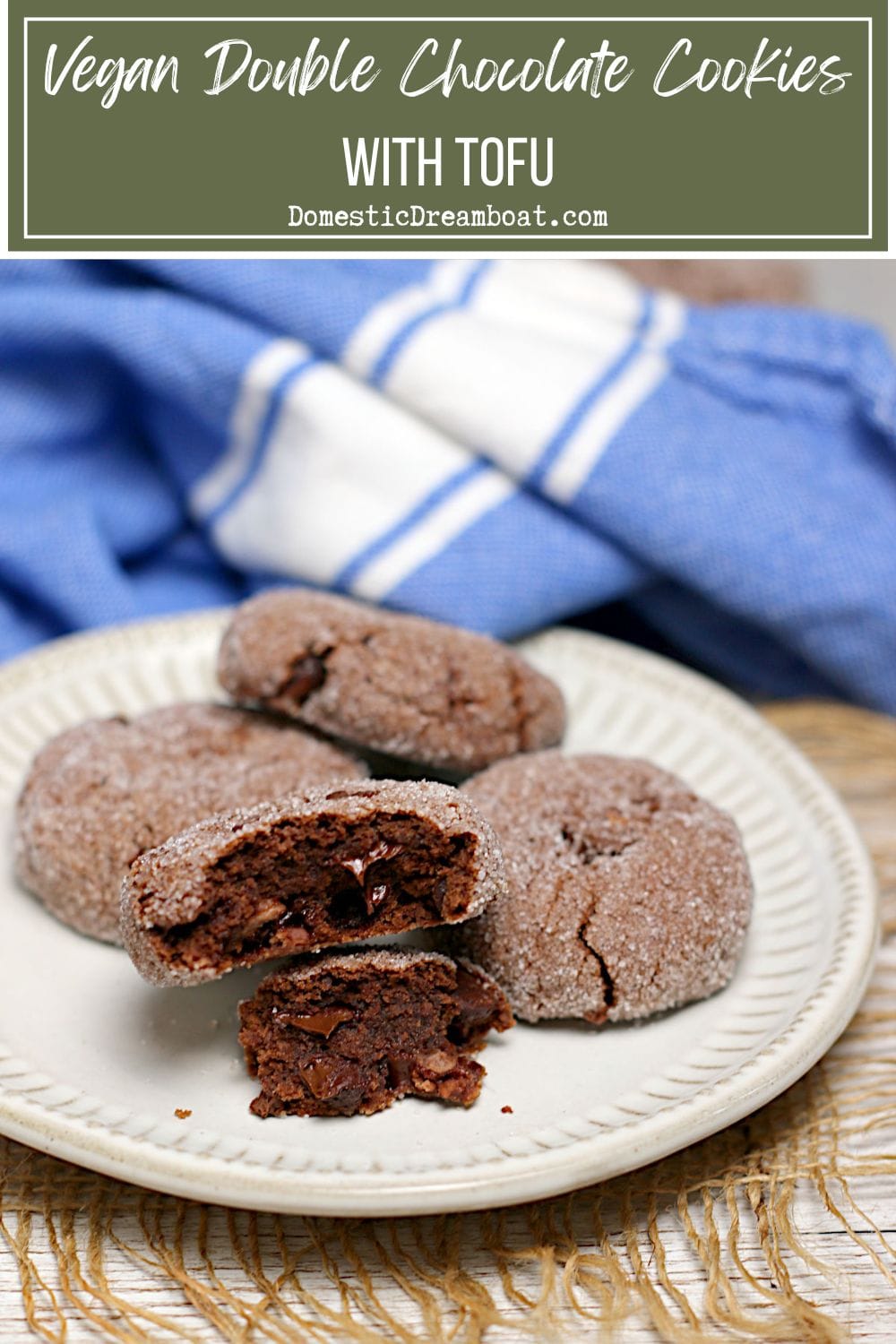 Vegan Double Chocolate Cookies with Tofu