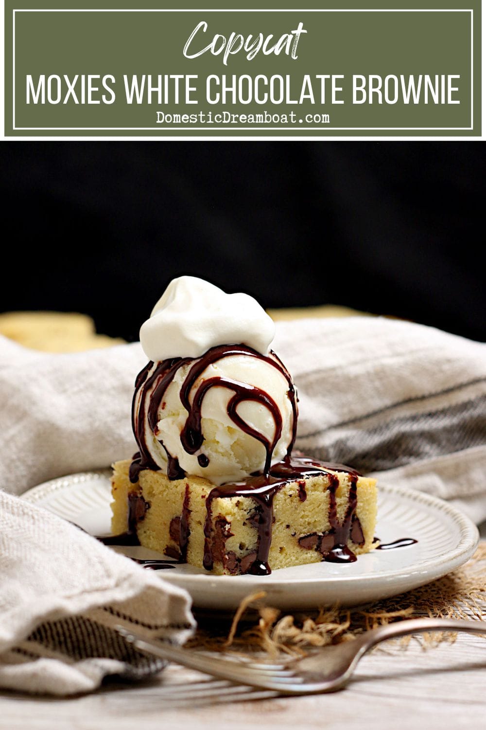 Copycat Moxies White Chocolate Brownie