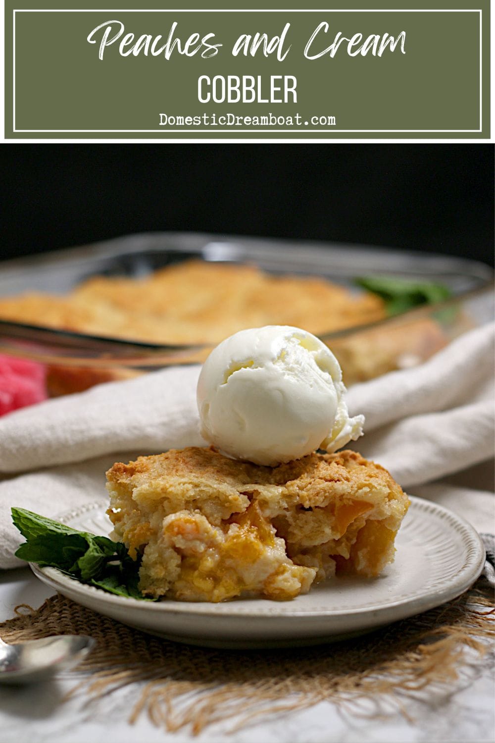 Peaches and Cream Cobbler